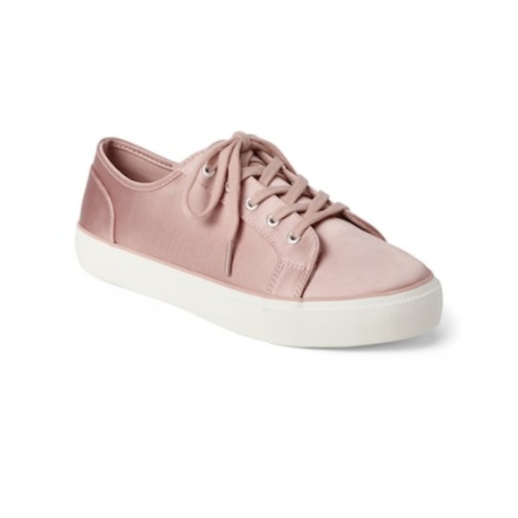 pink satin sneakers